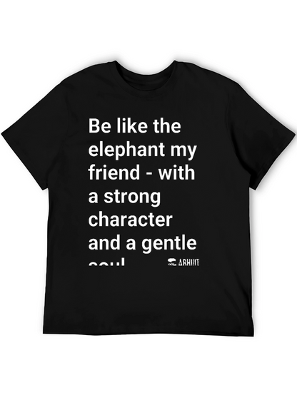 Inspirational Elephant Graphic Black T-Shirt