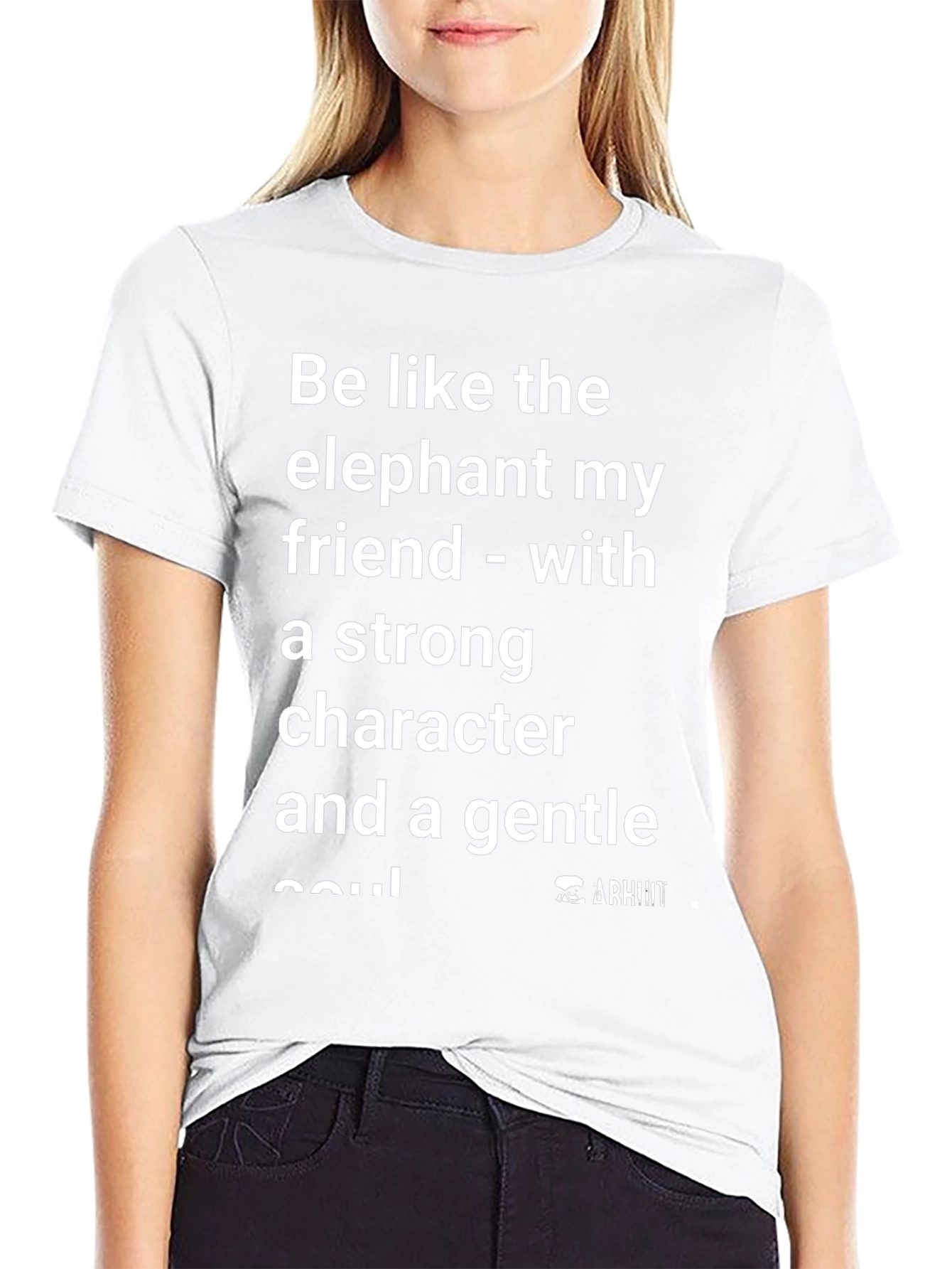 Inspirational Elephant Graphic Black T-Shirt