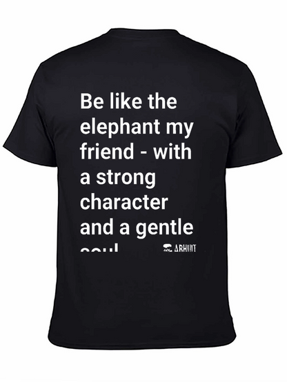 Inspirational Elephant Graphic Black T-Shirt