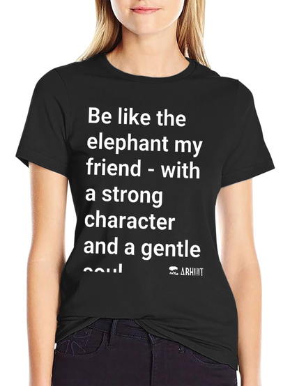 Inspirational Elephant Graphic Black T-Shirt