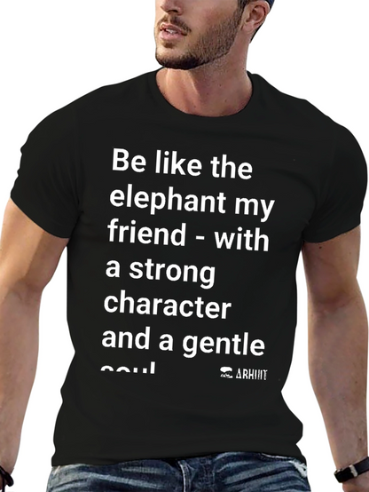 Inspirational Elephant Graphic Black T-Shirt