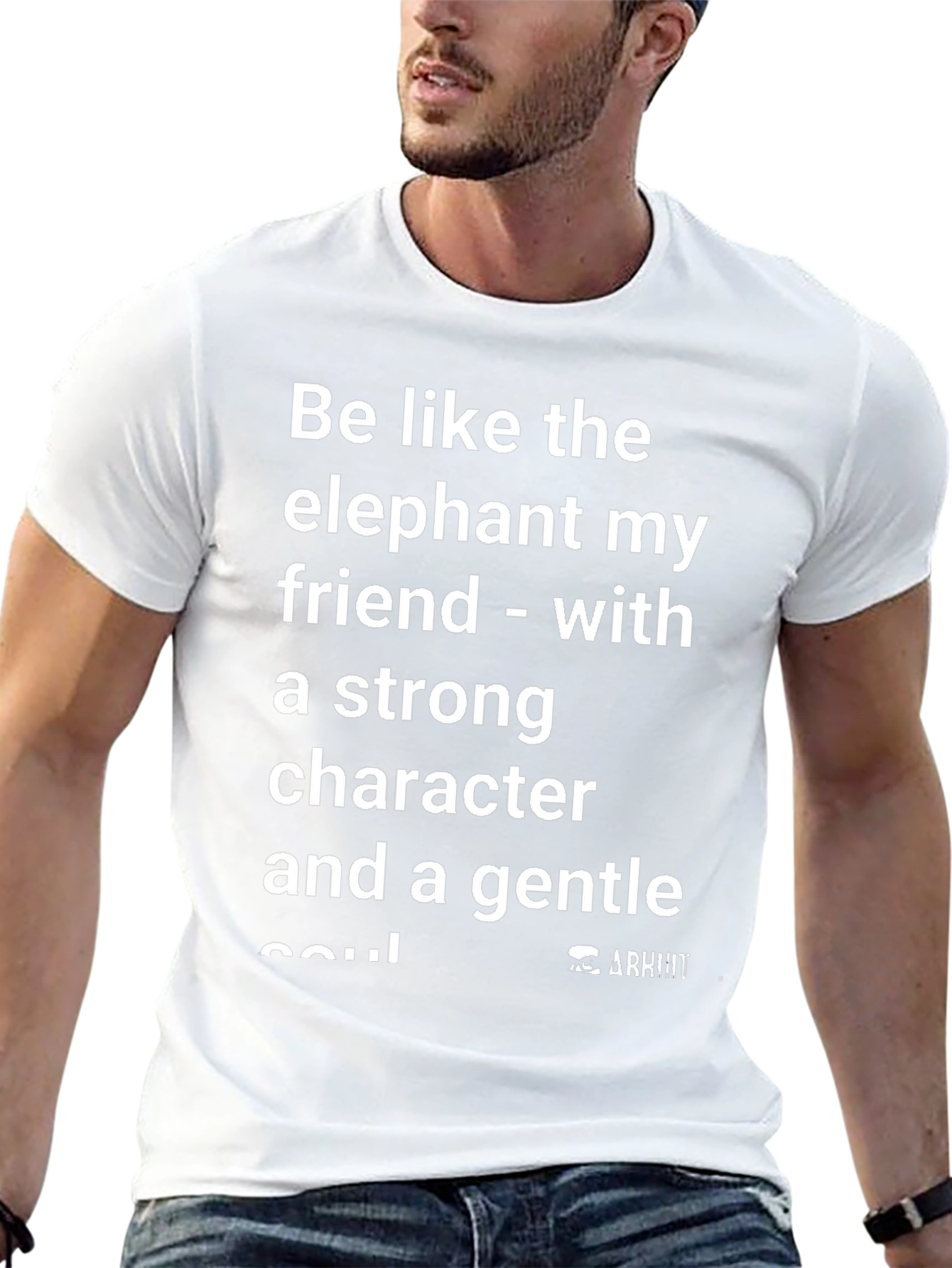 Inspirational Elephant Graphic Black T-Shirt