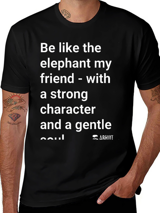 Inspirational Elephant Graphic Black T-Shirt