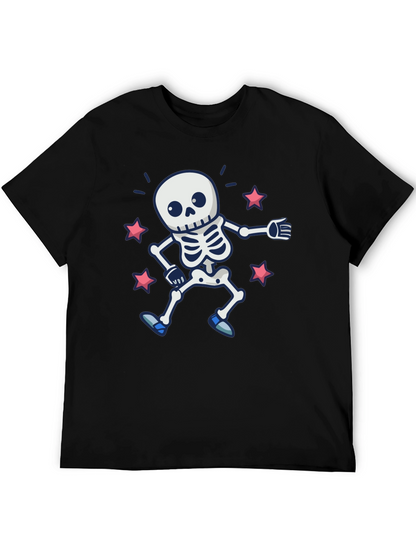 Skeleton Dance Graphic Tee - Spooky & Fun