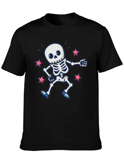 Skeleton Dance Graphic Tee - Spooky & Fun