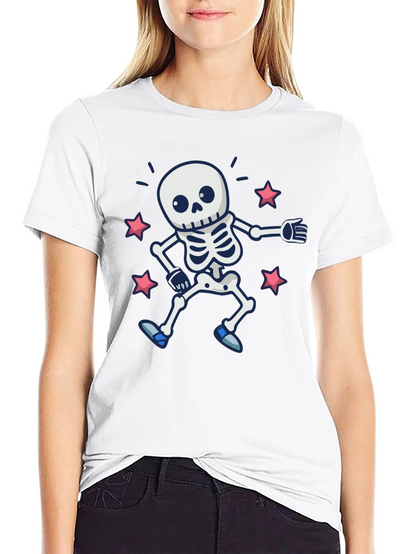 Skeleton Dance Graphic Tee - Spooky & Fun