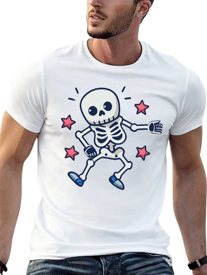 Skeleton Dance Graphic Tee - Spooky & Fun