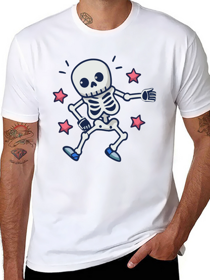 Skeleton Dance Graphic Tee - Spooky & Fun