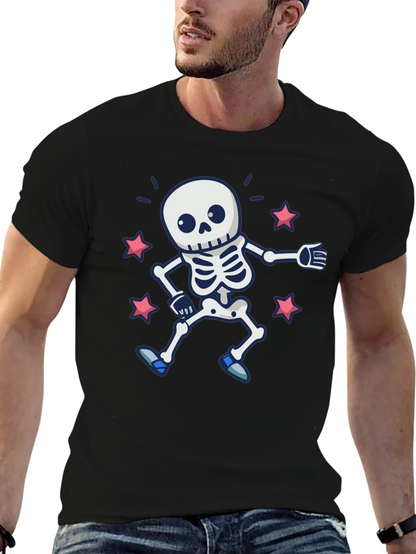 Skeleton Dance Graphic Tee - Spooky & Fun