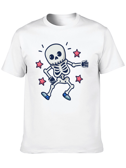Skeleton Dance Graphic Tee - Spooky & Fun