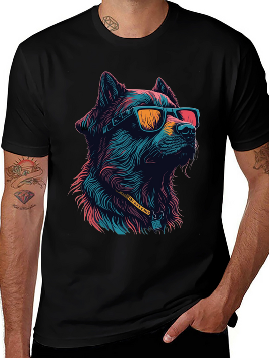 Cool Dog Graphic T-Shirt - Unique Colorful Design