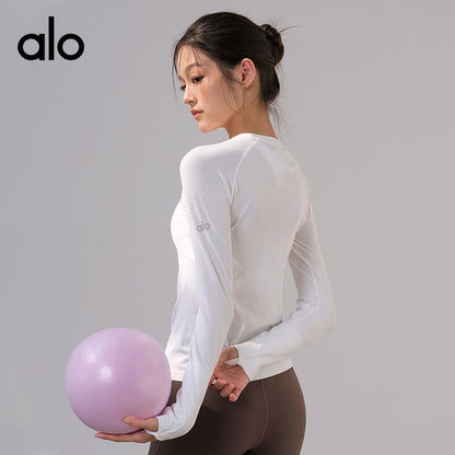 Aloyoga Casual Long-Sleeved Fitness Top - Athletic T-Shirt - Slim-Fitting and Stylish - Undergarment for Layering