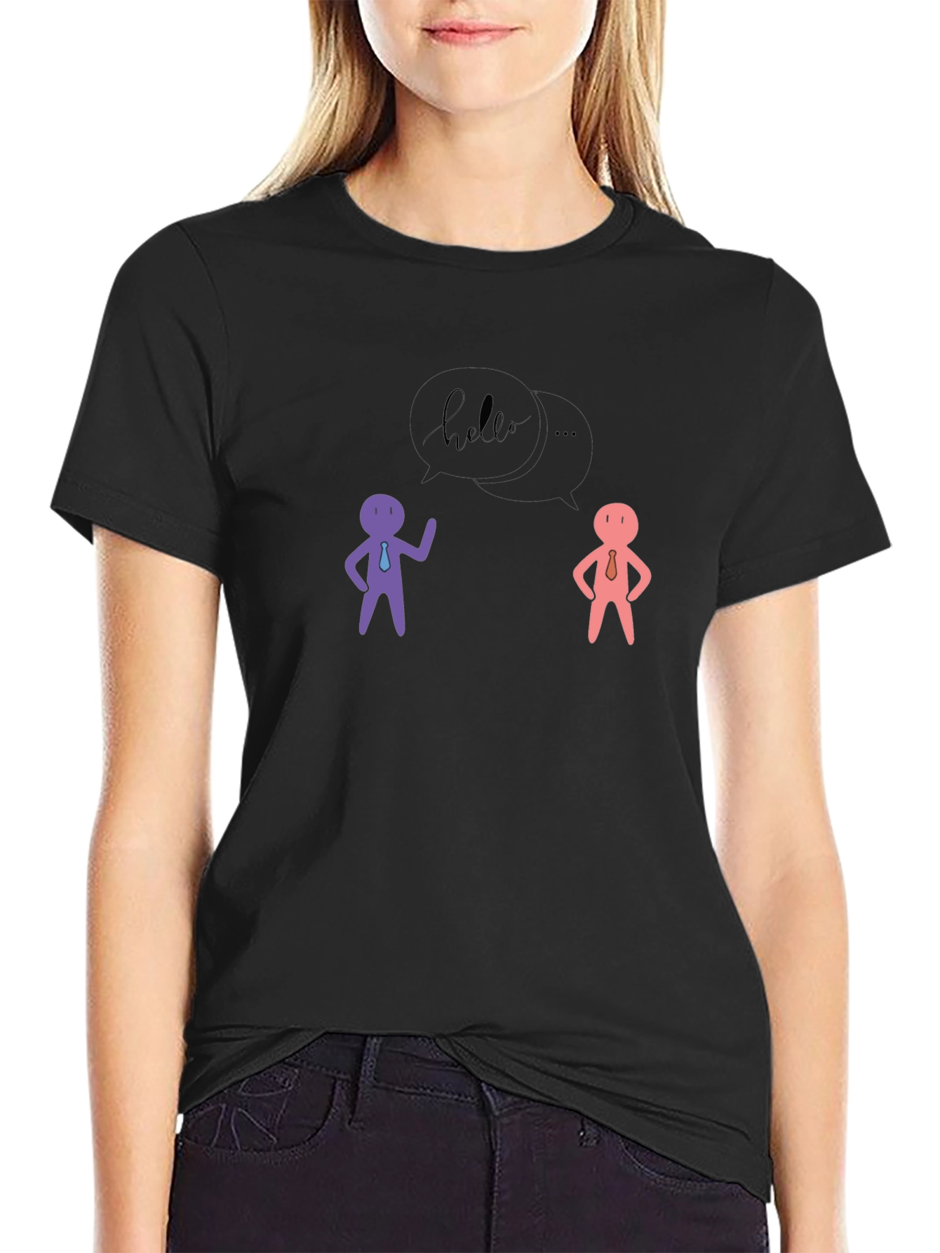 Hello People Black Graphic Tee