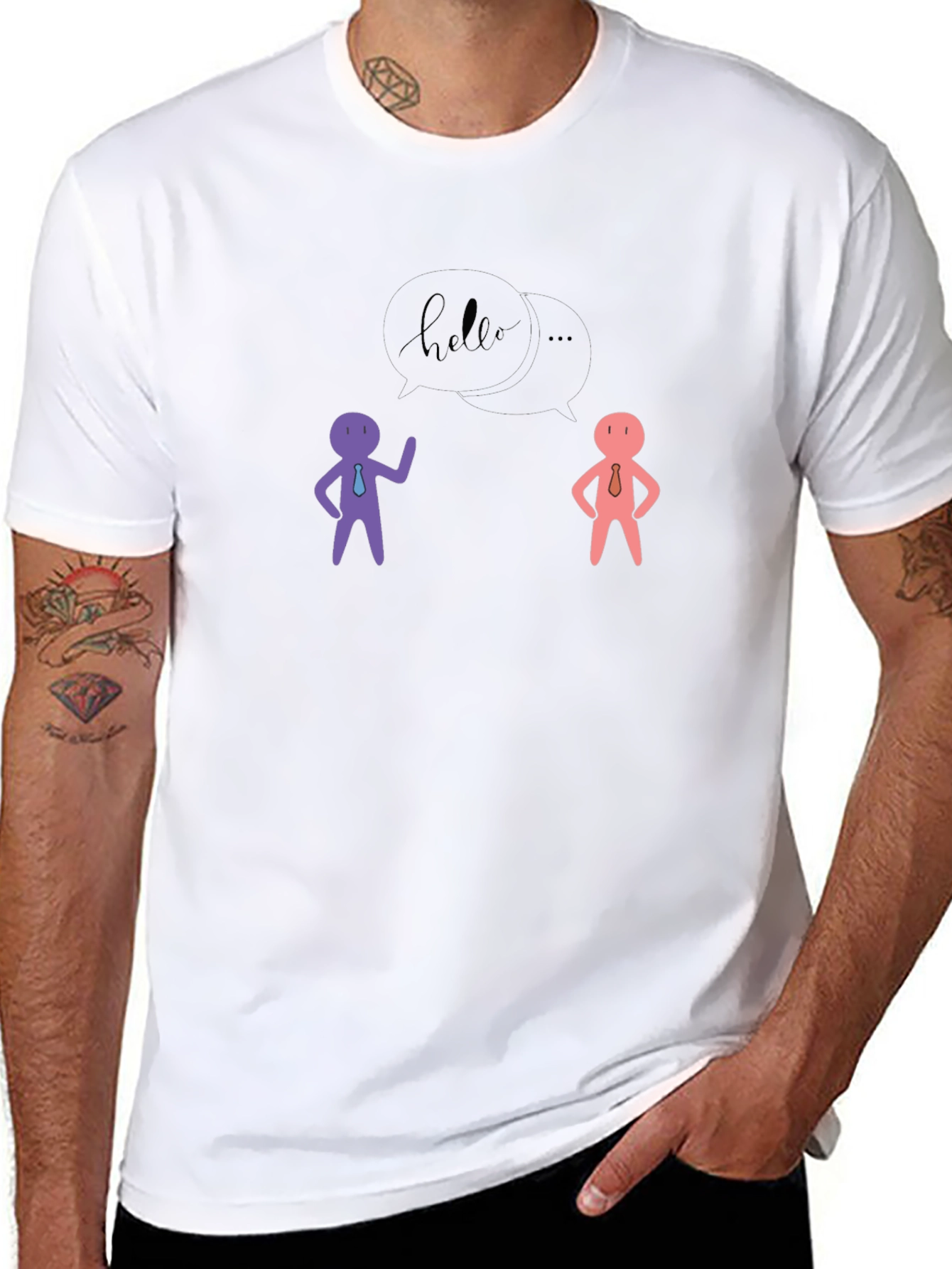 Hello People Black Graphic Tee