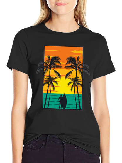 Beach Sunset Graphic Tee - Mens Black T-Shirt
