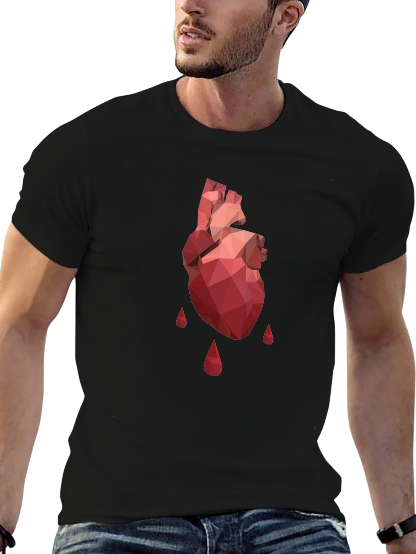 Geometric Heart T-Shirt - Modern Graphic Tee