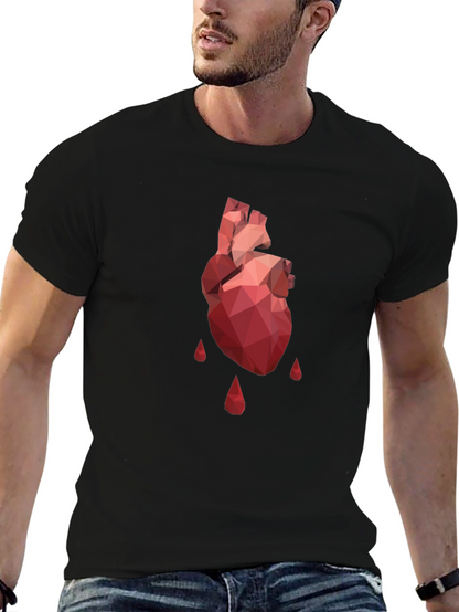 Geometric Heart T-Shirt - Modern Graphic Tee