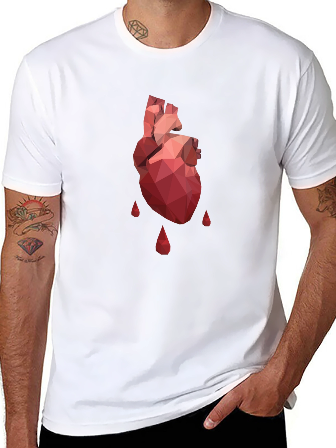 Geometric Heart T-Shirt - Modern Graphic Tee