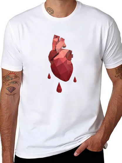Geometric Heart T-Shirt - Modern Graphic Tee