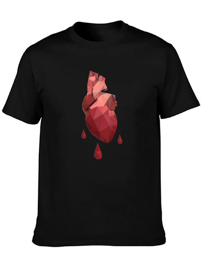 Geometric Heart T-Shirt - Modern Graphic Tee
