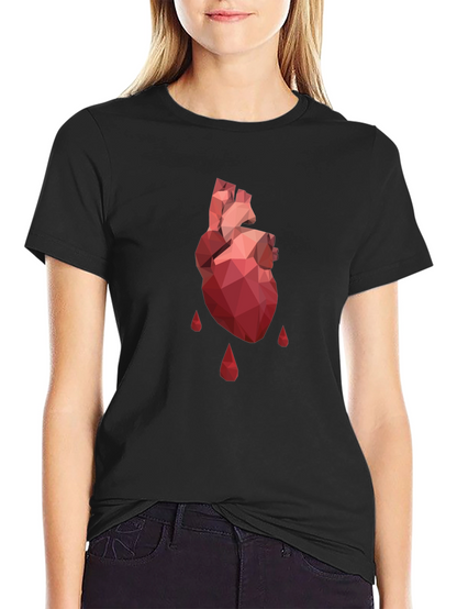 Geometric Heart T-Shirt - Modern Graphic Tee