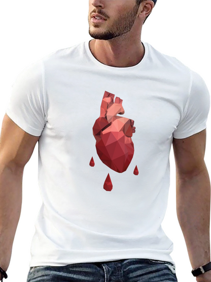 Geometric Heart T-Shirt - Modern Graphic Tee