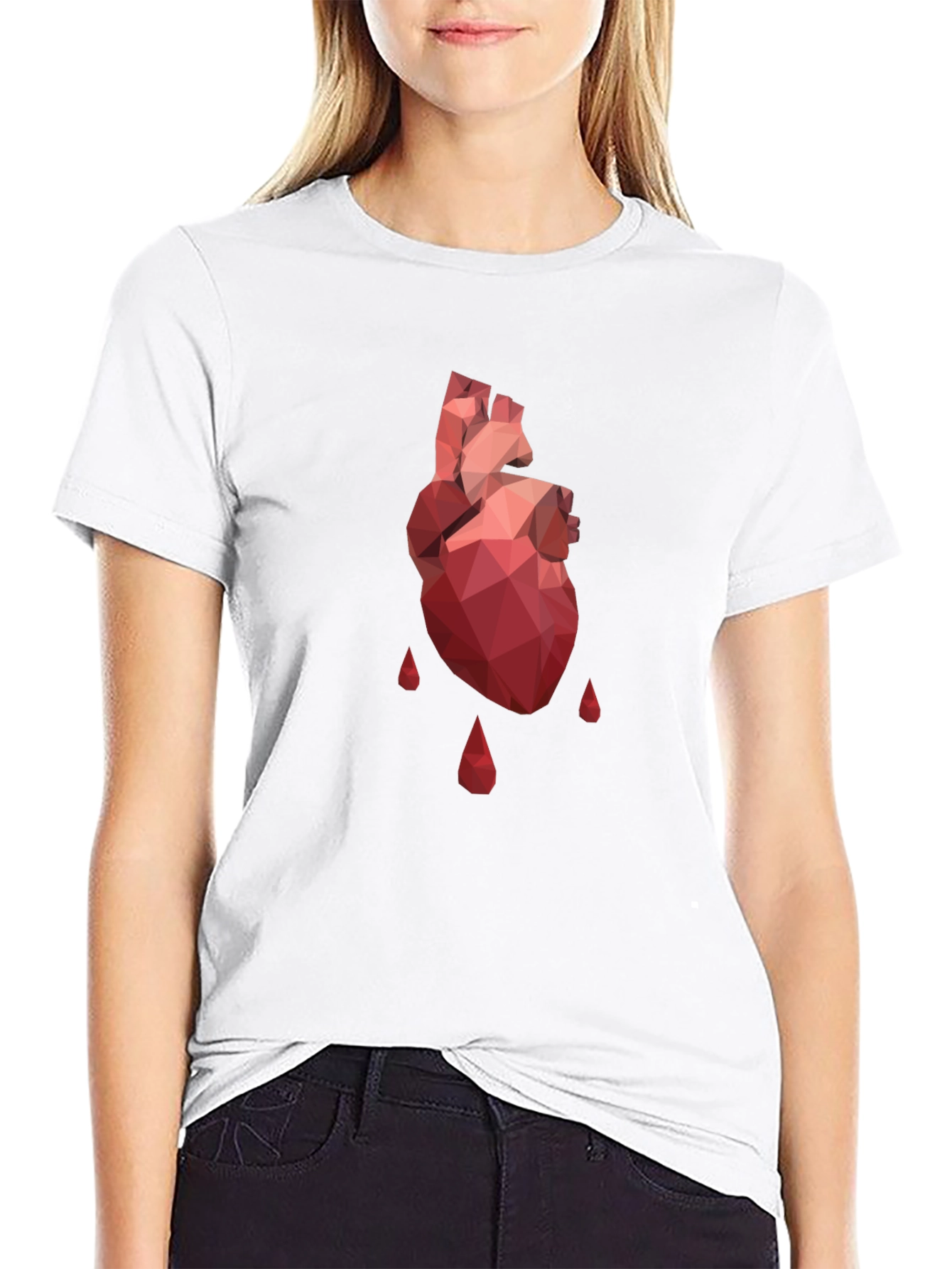 Geometric Heart T-Shirt - Modern Graphic Tee