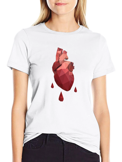 Geometric Heart T-Shirt - Modern Graphic Tee