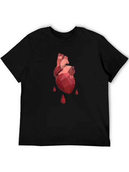 Geometric Heart T-Shirt - Modern Graphic Tee