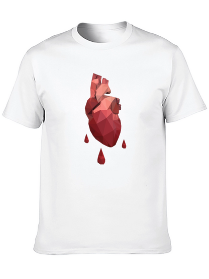 Geometric Heart T-Shirt - Modern Graphic Tee
