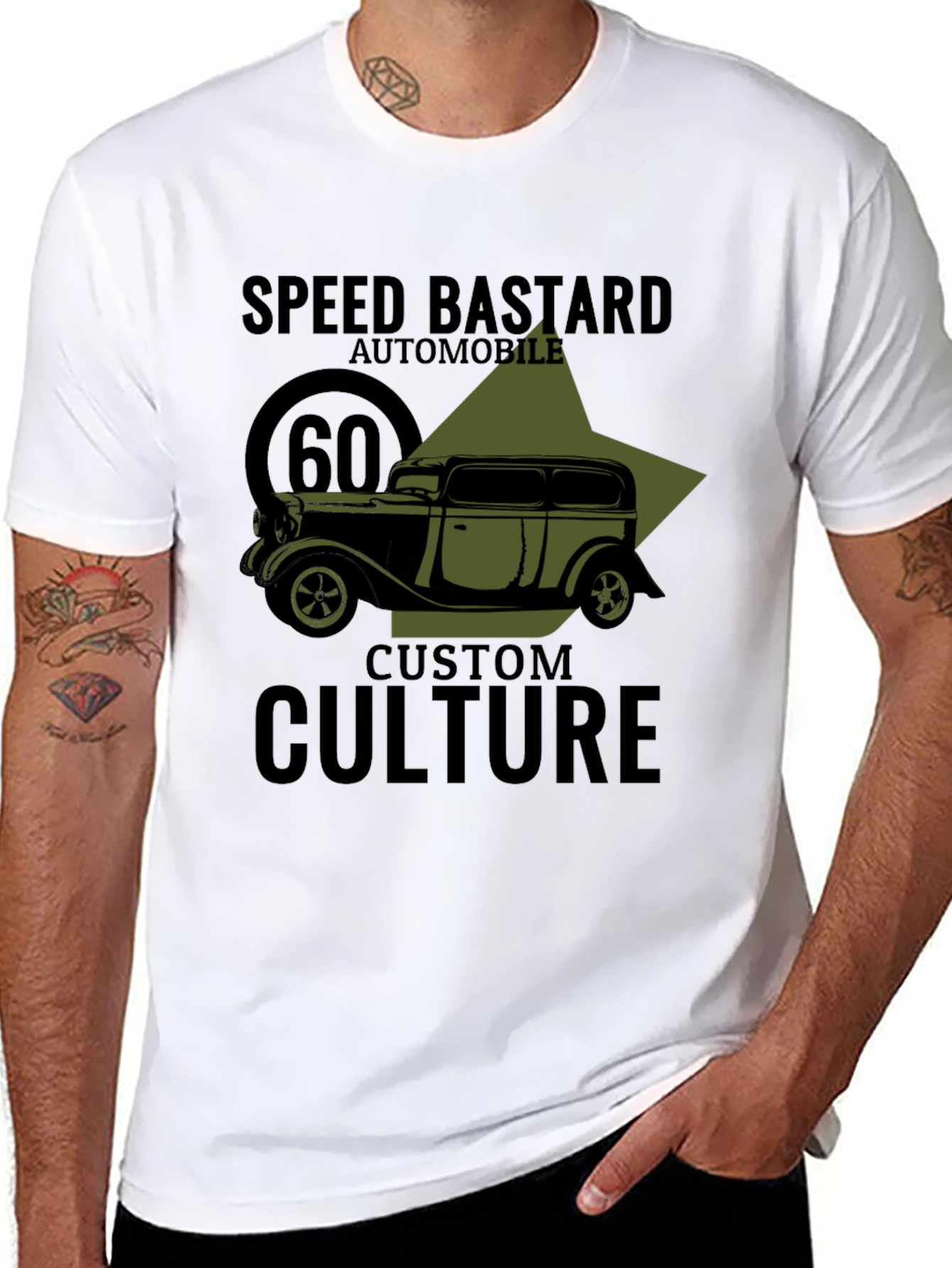 Speed Bastard Automobile Graphic T-Shirt - Custom Culture Design