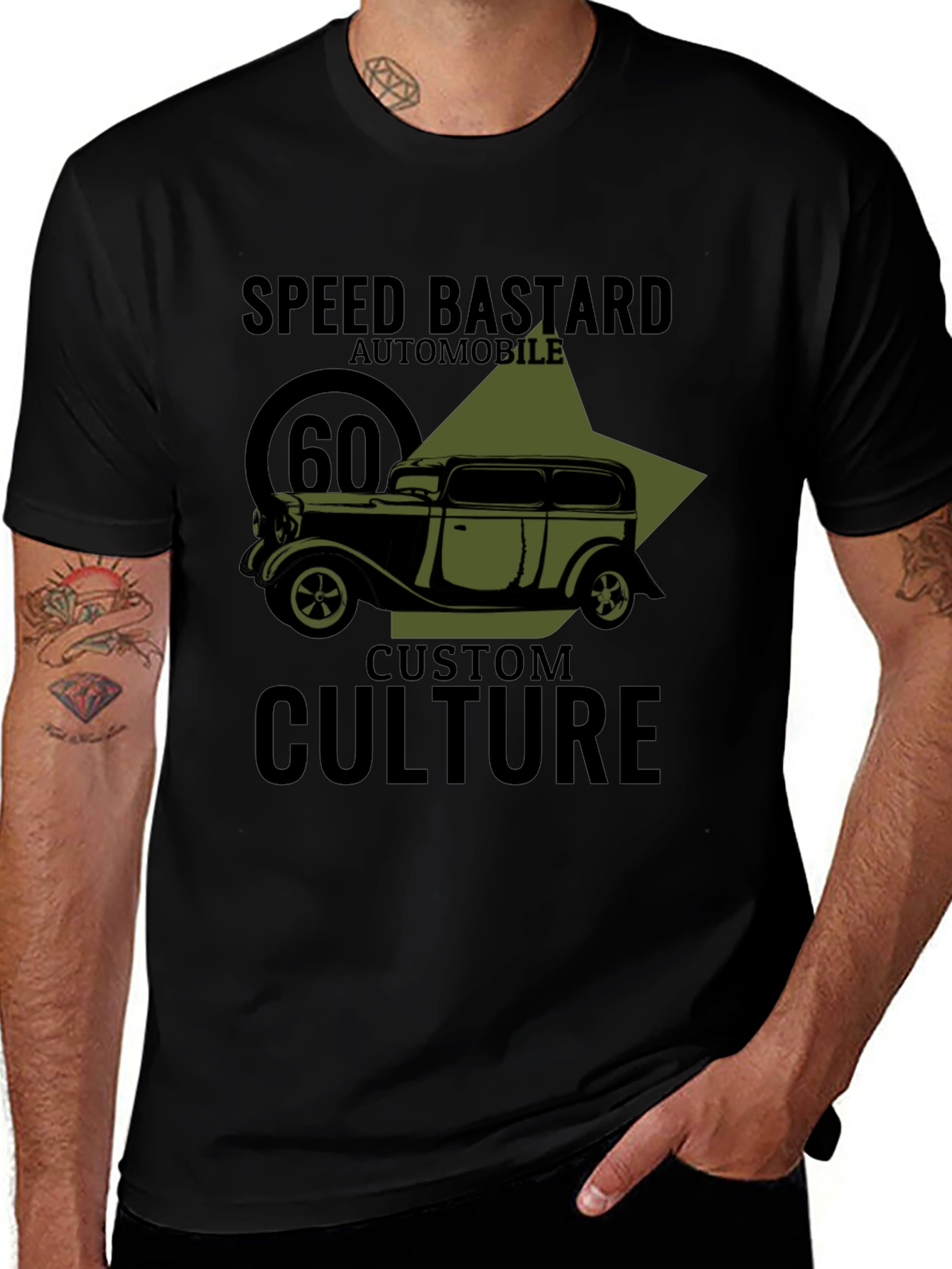 Speed Bastard Automobile Graphic T-Shirt - Custom Culture Design