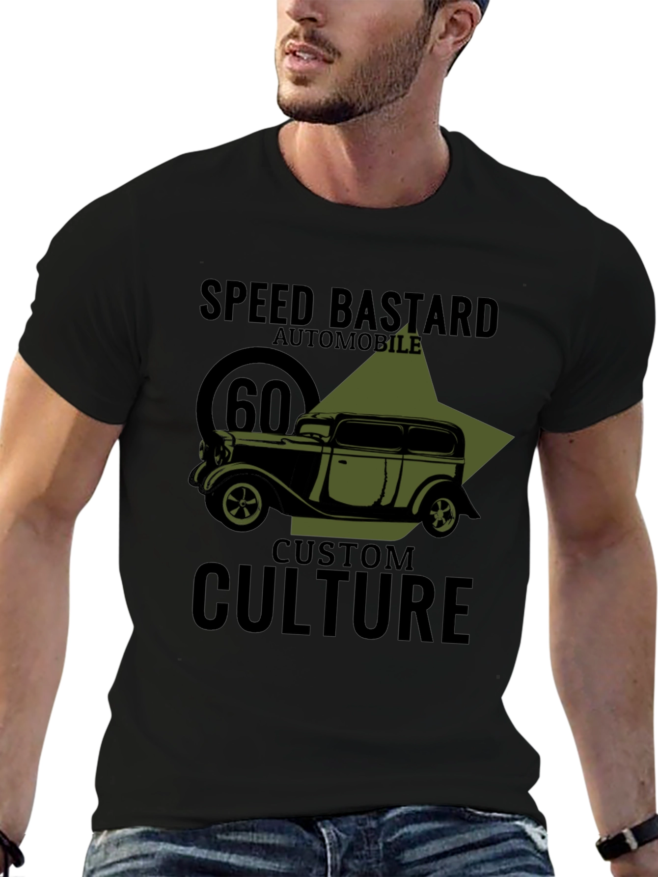 Speed Bastard Automobile Graphic T-Shirt - Custom Culture Design