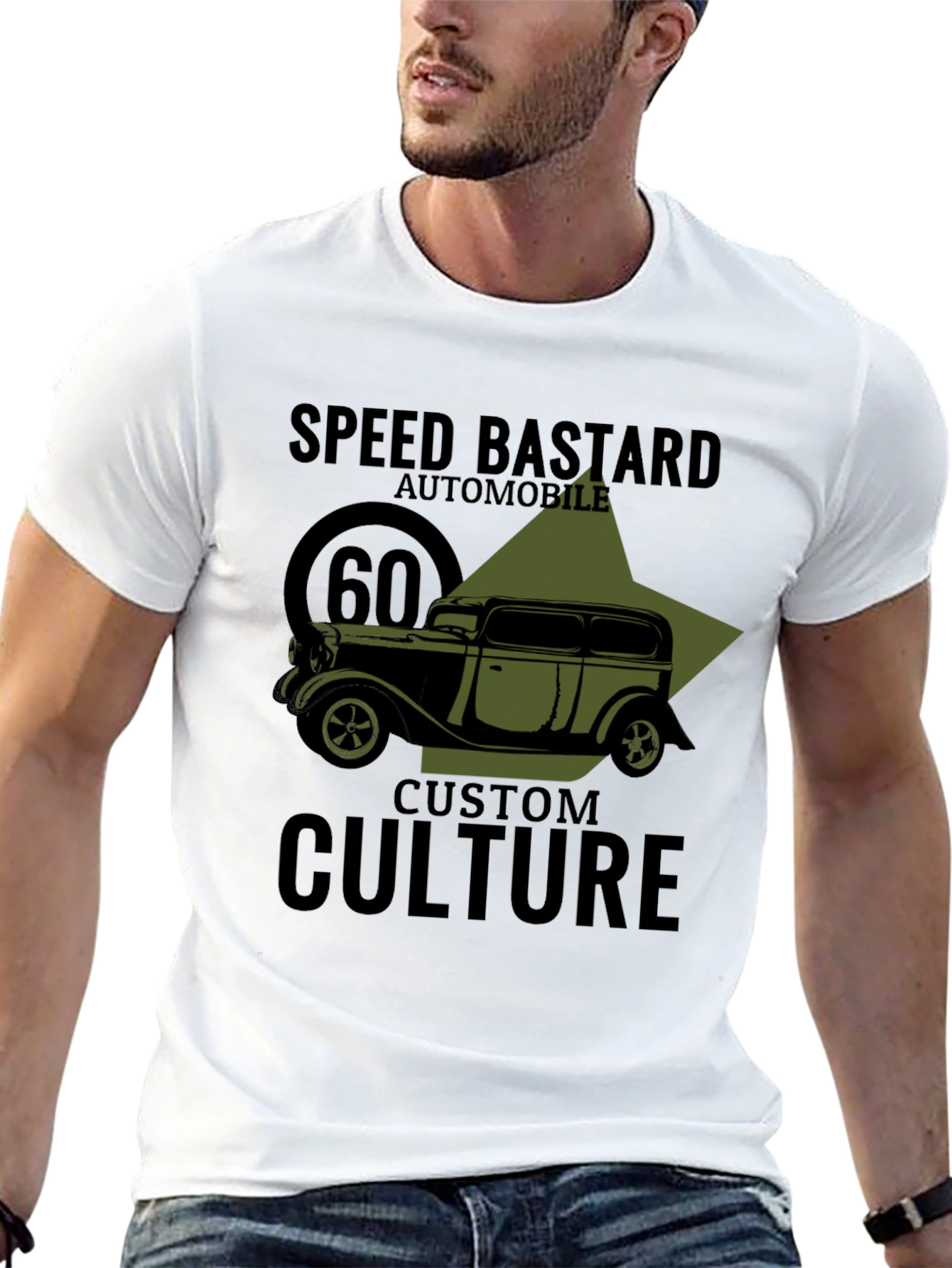 Speed Bastard Automobile Graphic T-Shirt - Custom Culture Design