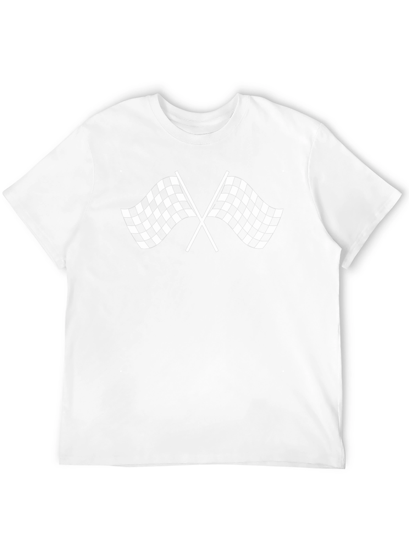 Racing Flag Graphic Tee - Black Cotton T-Shirt