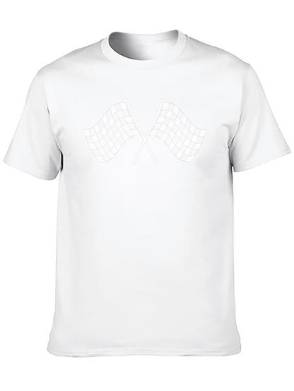 Racing Flag Graphic Tee - Black Cotton T-Shirt