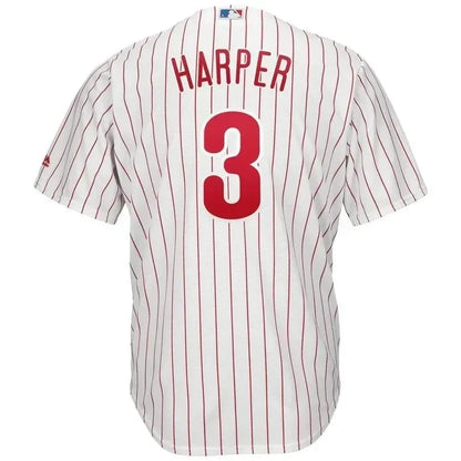 Bryce Harper Philadelphia Phillies Home Official Cool Base Player Jersey - White Scarlet