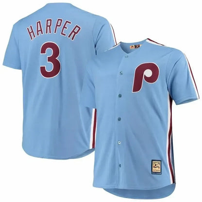 Bryce Harper Philadelphia Phillies Big And Tall Alternate Cool Base Player Jersey - Light Blue