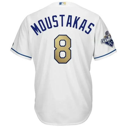 Mike Moustakas Kansas City Royals 2015 World Series Champions Gold Program Cool Base Player Jersey - White