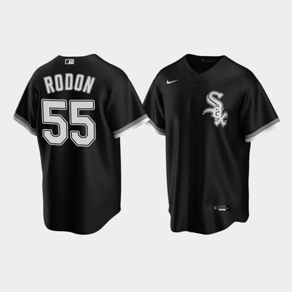 Men's Chicago White Sox 55 Carlos Rodon Black Alternate Jersey Jersey