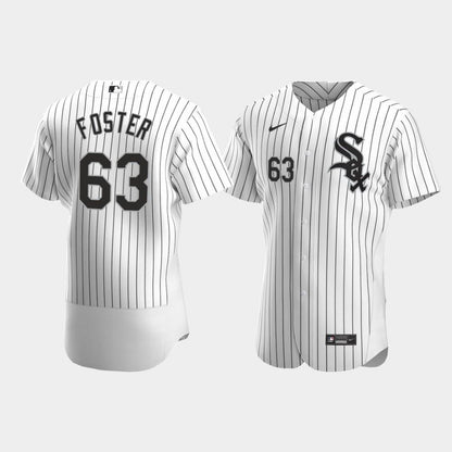 Men's Chicago White Sox 63 Matt Foster White Home Jersey Jersey
