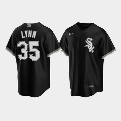 Men's Chicago White Sox 35 Lance Lynn Black Trade Alternate Jersey Jersey