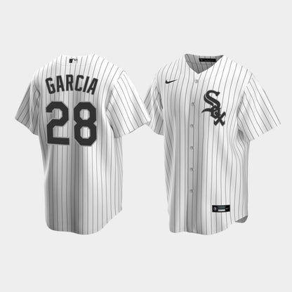 Men's Chicago White Sox 28 Leury Garcia White Home Jersey Jersey