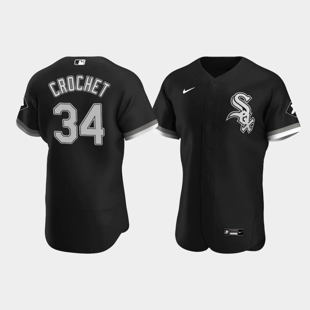 Men's Chicago White Sox 34 Garrett Crochet Black Alternate Jersey Jersey