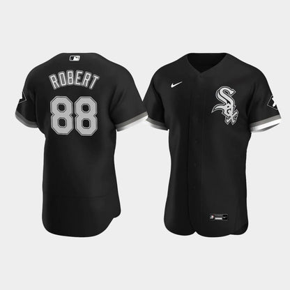 Men's Chicago White Sox 88 Luis Robert Black Alternate Jersey Jersey