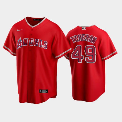 Red Los Angeles Angels Alternate 49 Julio Teheran Jersey Jersey