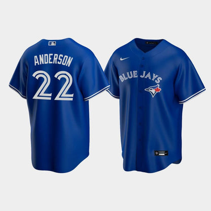 Men's Toronto Blue Jays 22 Chase Anderson Royal Alternate Jersey Jersey