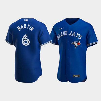 Men's Toronto Blue Jays 6 Austin Martin Royal Alternate Jersey Jersey