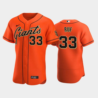 San Francisco Giants 33 Darin Ruf Alternate Jersey Orange Jersey