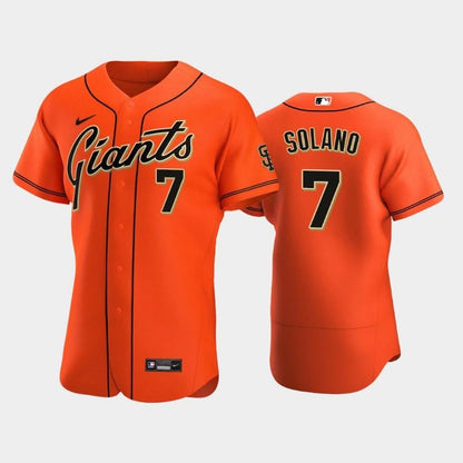 San Francisco Giants 7 Donovan Solano Alternate Jersey Orange Jersey